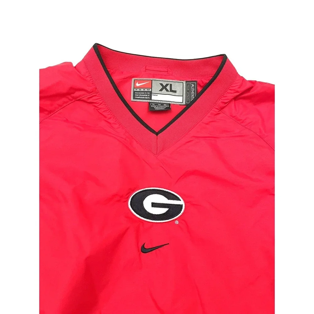 Vintage Y2K Nike Georgia Bulldogs UGA Center Swoosh Windbreaker Pullover XL Red